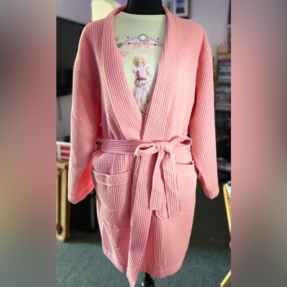 Pink Robe, Slippers and Spa Set